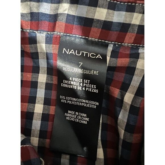 Nautica Boys Formal Top Plaid Long Sleeve And Vest - Picture 5 of 7